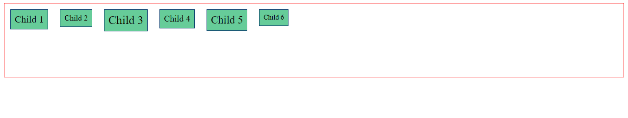 result from setting align-items as flex-start