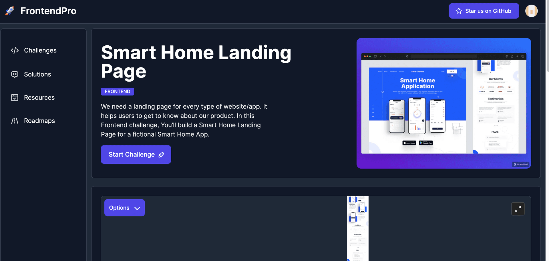 image of one of the challenges in frontendpro website