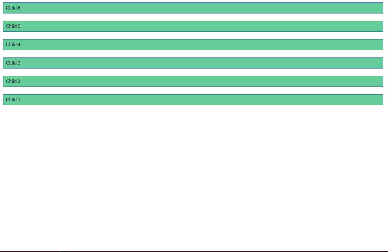 result image of setting flex-direction as column-reverse